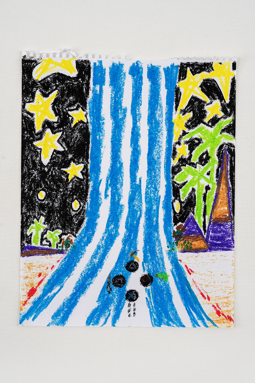 Nr. 55, oil stick on paper, 35 x 28 cm, 2023