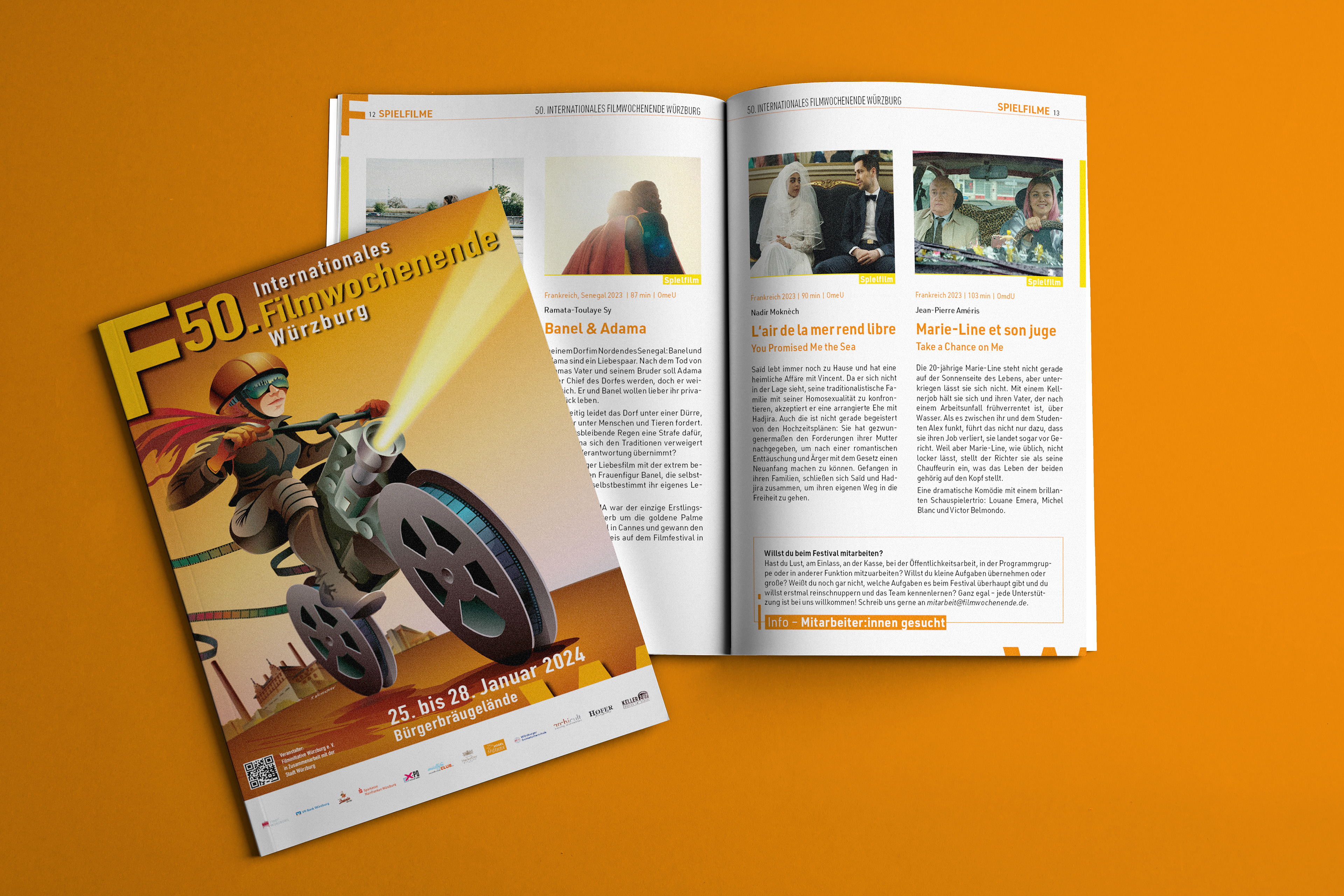 Editorial Design für das Programmheft des 50. Internationalen Filmwochenendes Würzburg; Covermotiv: Markus Westendorf