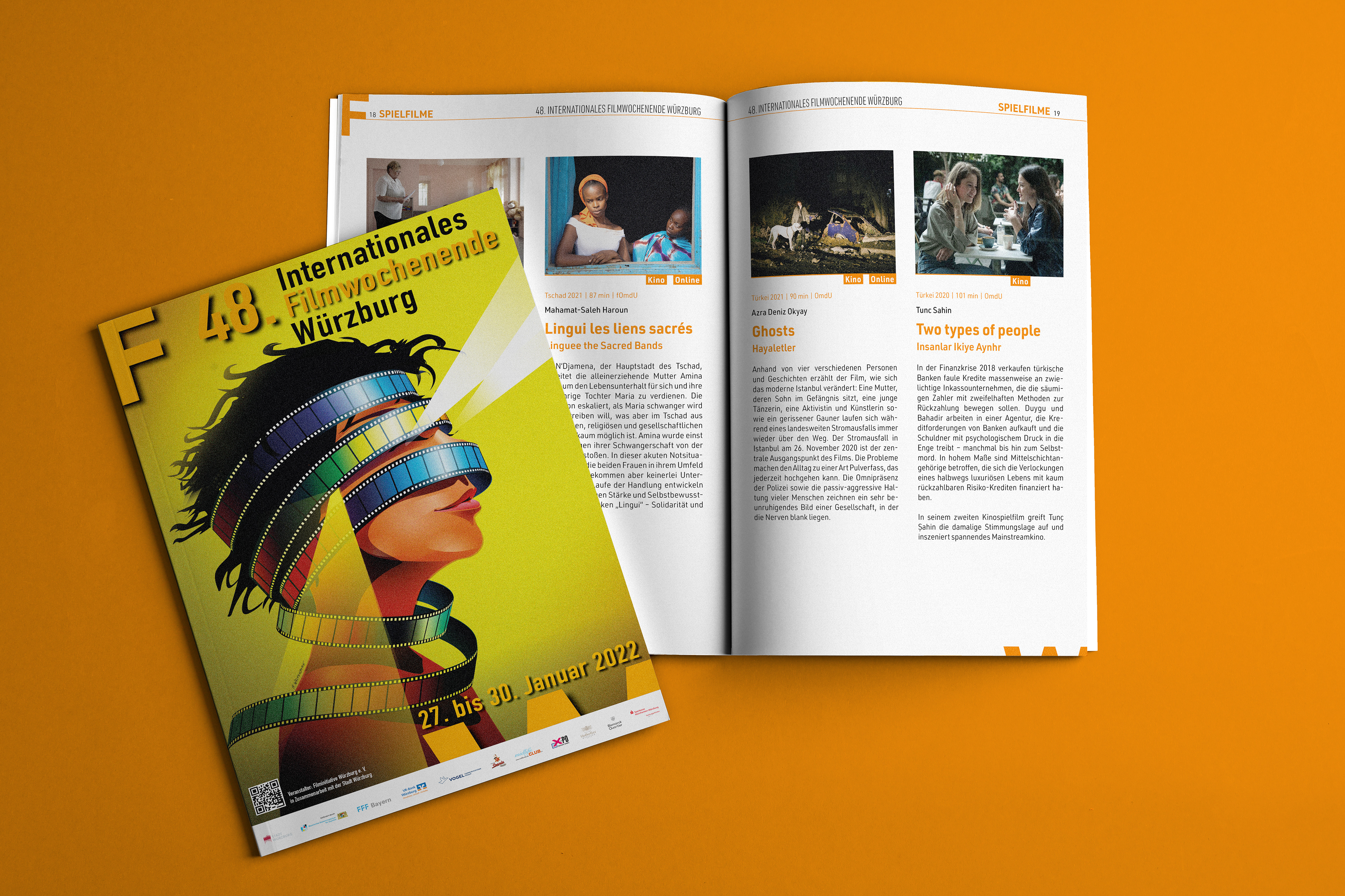 Editorial Design für das Programmheft des 48. Internationalen Filmwochenendes Würzburg; Covermotiv: Markus Westendorf