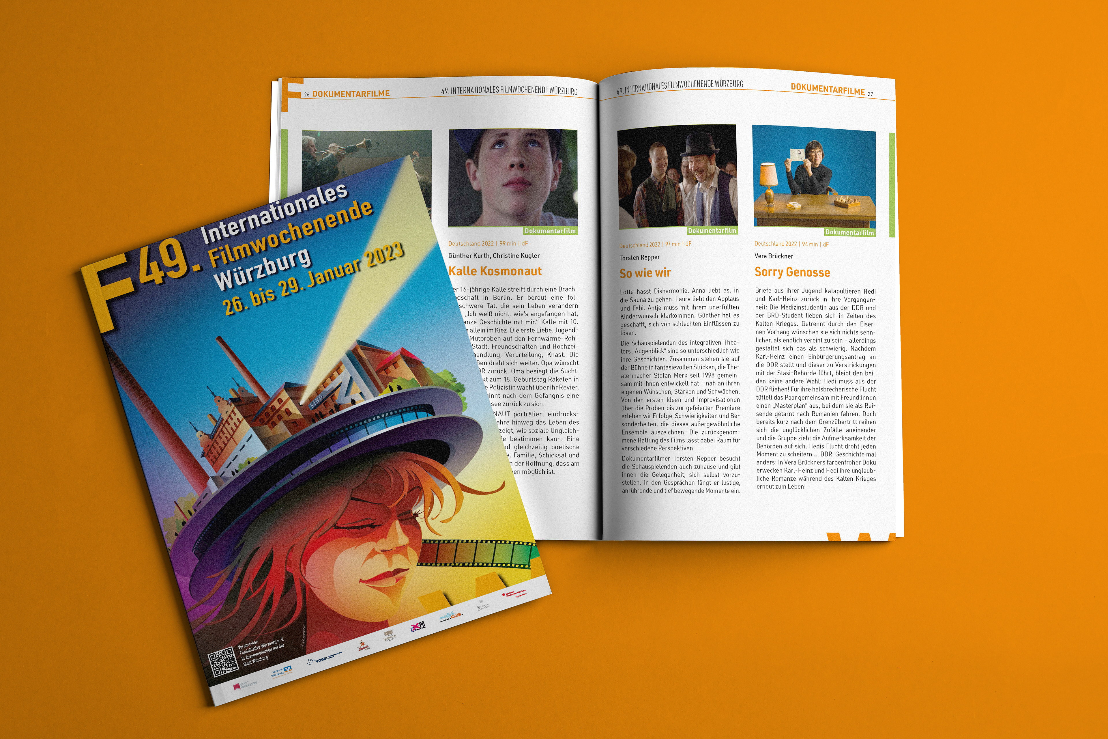 Editorial Design für das Programmheft des 49. Internationalen Filmwochenendes Würzburg; Covermotiv: Markus Westendorf