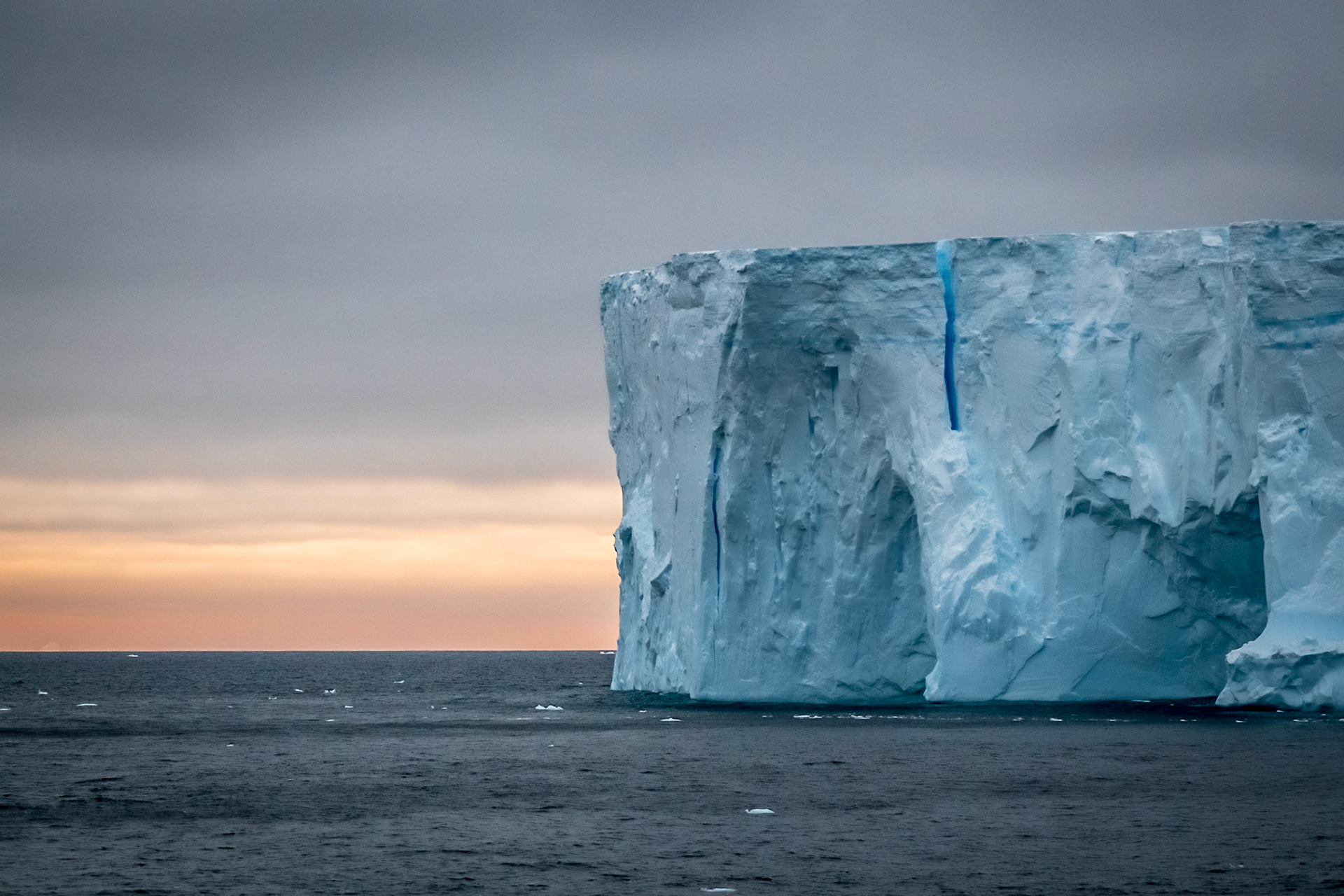 Iceberg 4563 Blue iceberg with setting sun