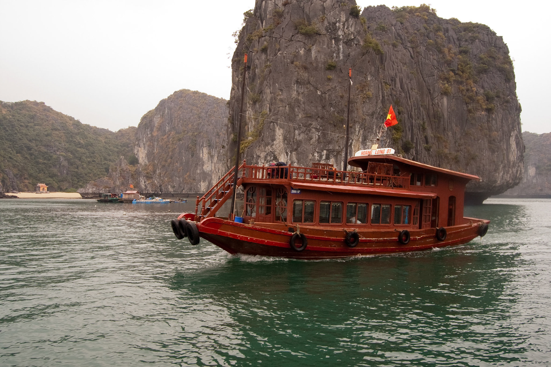 typical tourist junk near Cat Ba