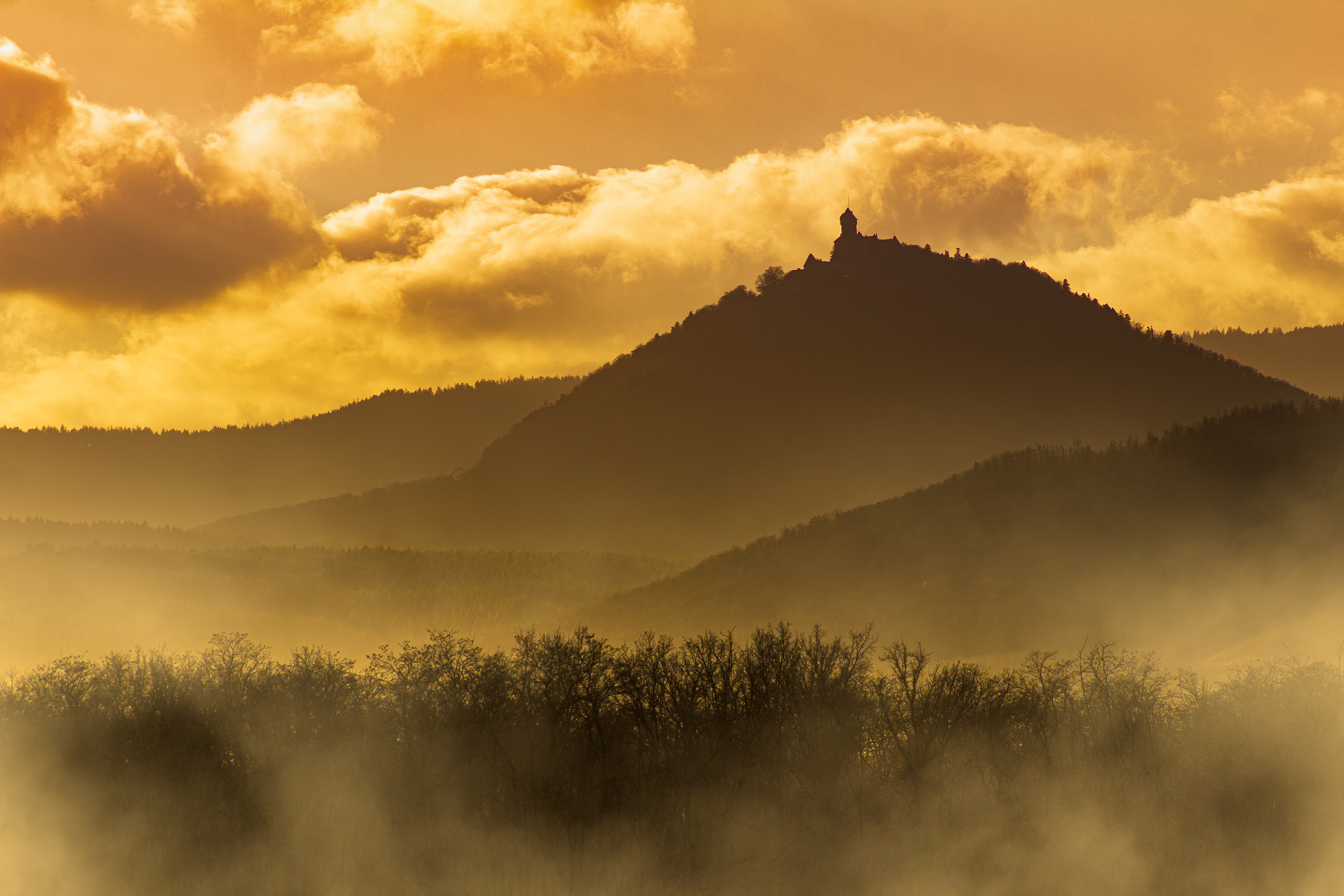 Sélestat - Vue sur les collines entourant le Haut-Koenigsbourg