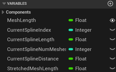 Variables created for the second version