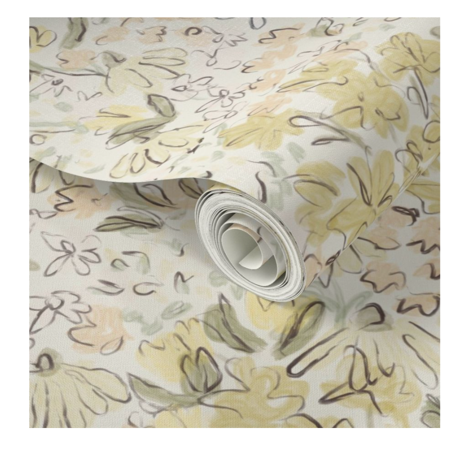 illustrated tossed floral