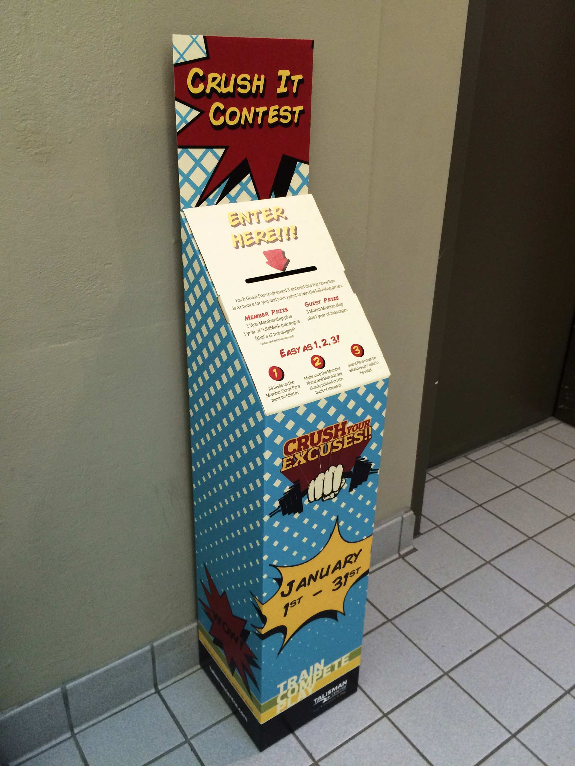Ballot Box Design for the 'Crush Your Excuses' campaign for Talisman Centre