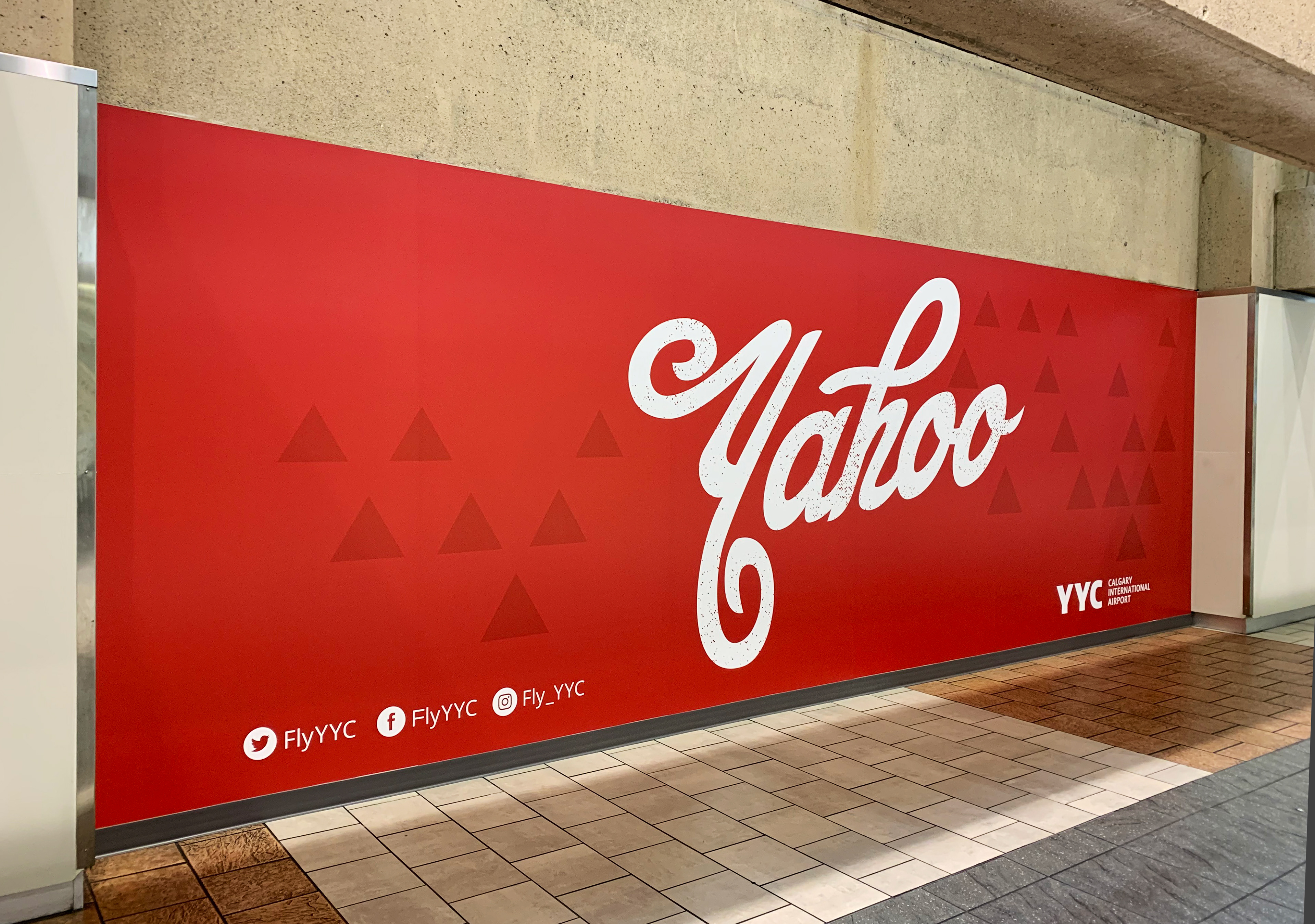 Working within the guidelines of the Calgary Stampede brand, I created graphics for a wall dedicated to welcoming guests to the Calgary Airport Authority. Displayed for duration of 2019 Calgary Stampede.