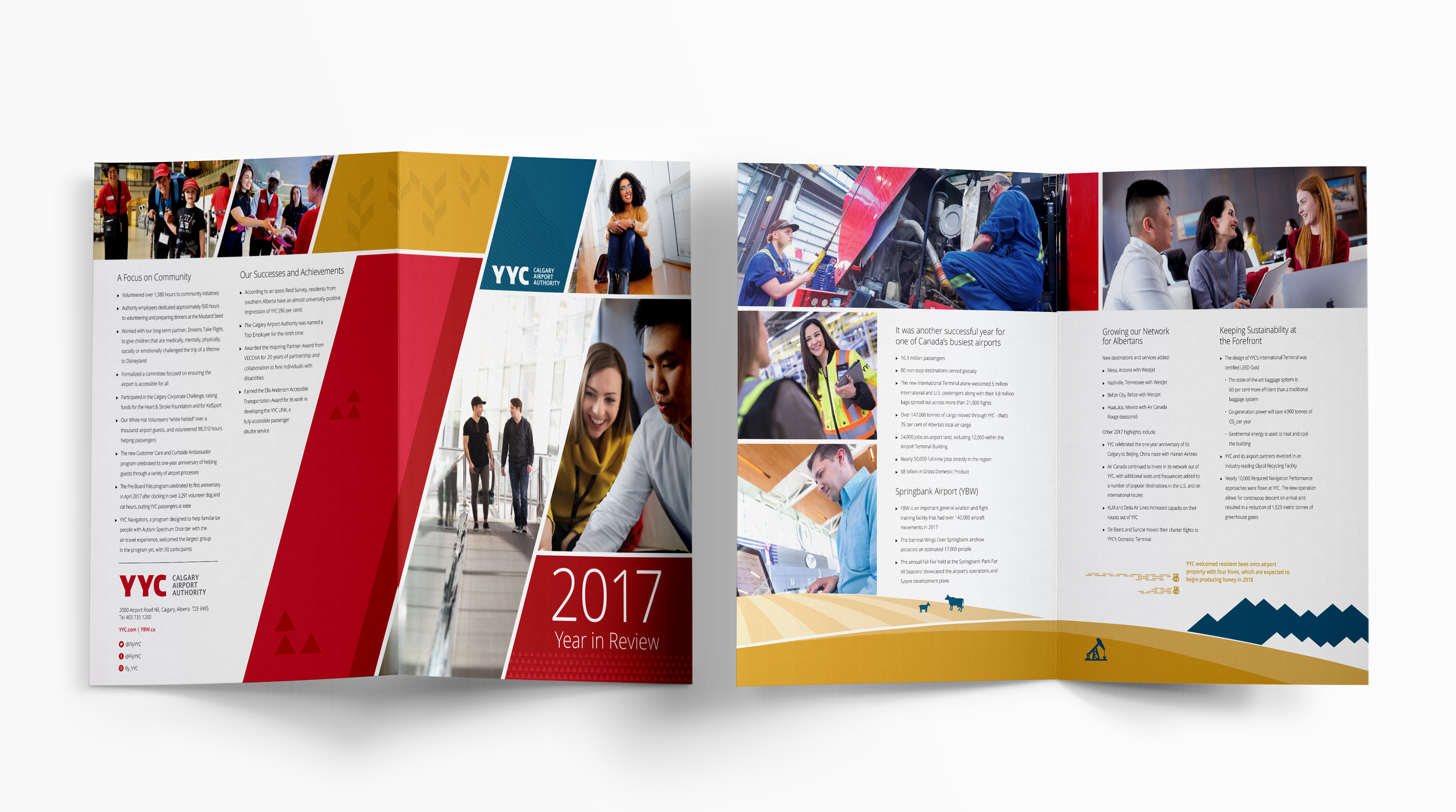 Brochure, created as an off-shoot of the 2017 Calgary Airport Authority Annual Report