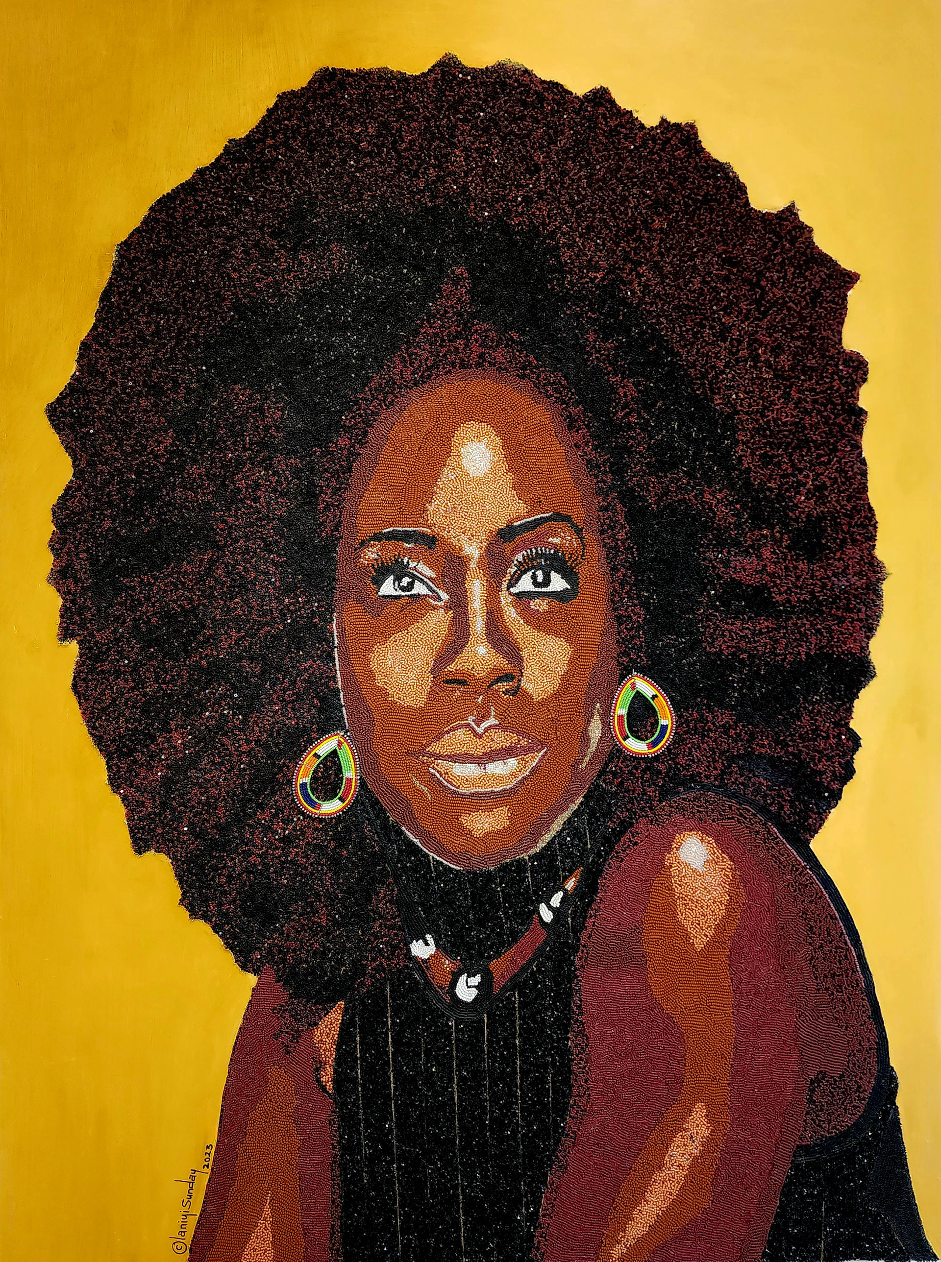 Bold 2023  DIMENSIONS: 48x36 (inches)  MEDIUM: 100% Beads/Acrylic on board 