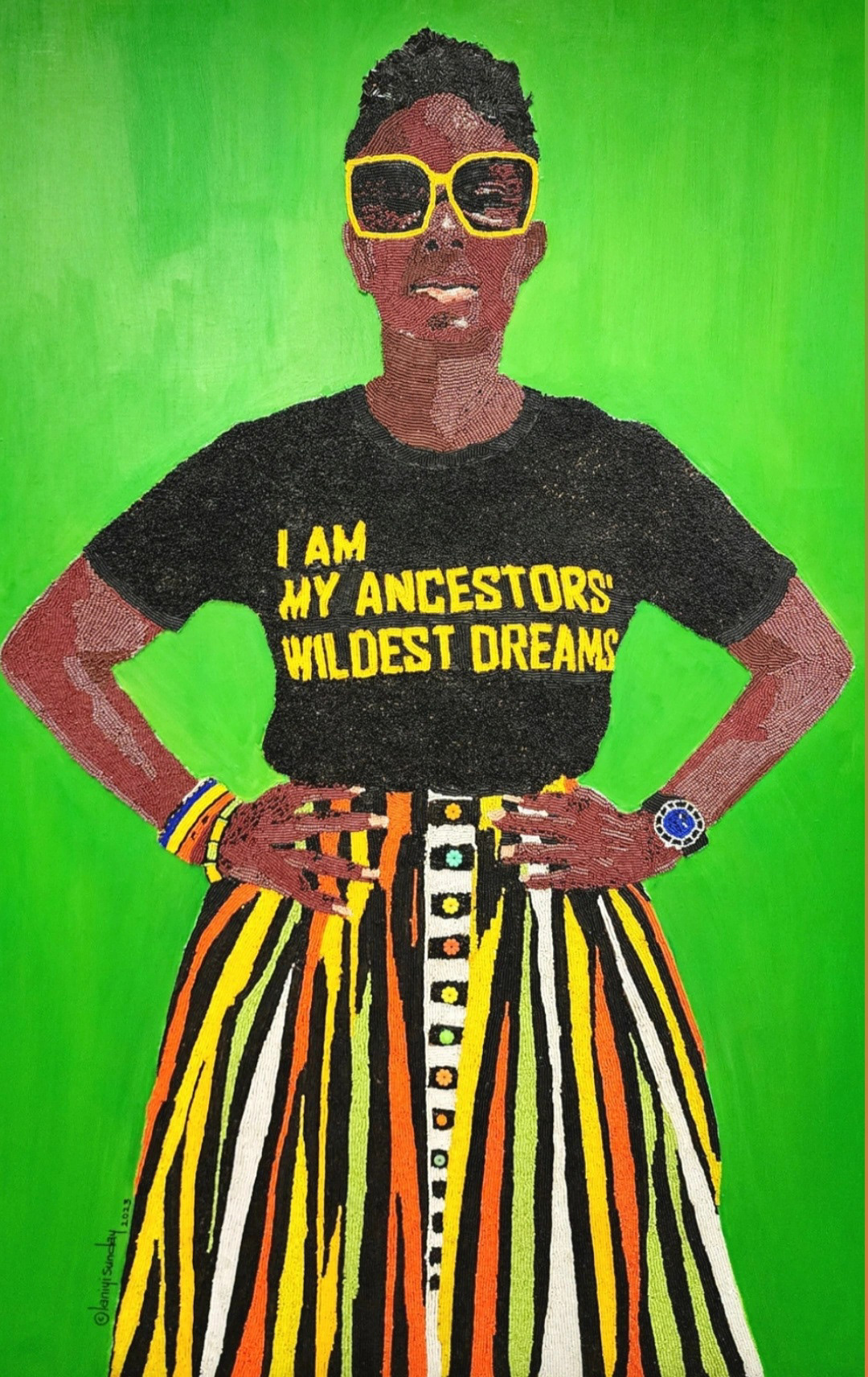 Wildest Dreams 2023  DIMENSIONS: 48x36 (inches)  MEDIUM: 100% Beads/Acrylic on board 