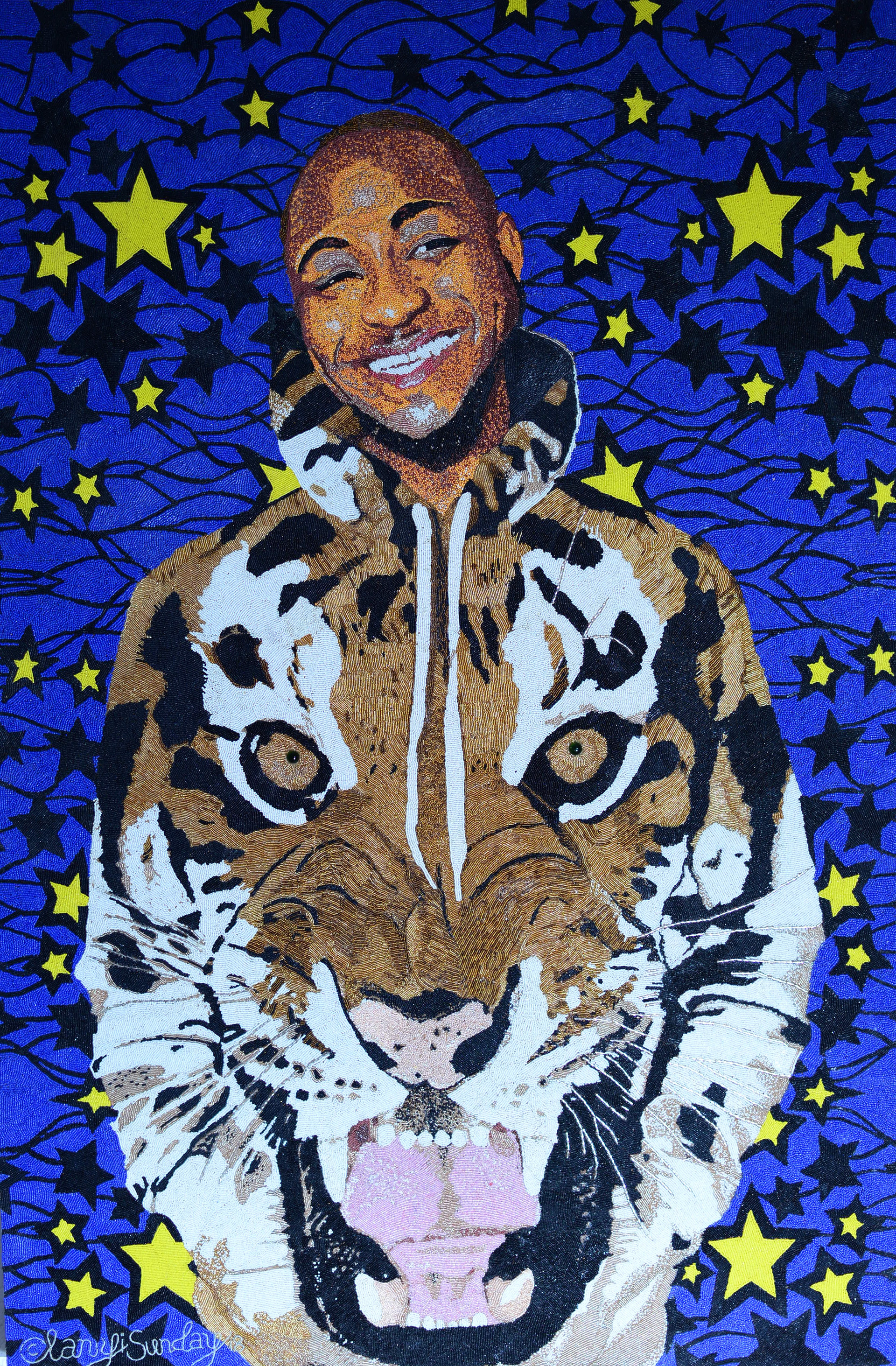 Fearless 2018  DIMENSIONS: 48x36 (inches)  MEDIUM: 100% Beads on board 