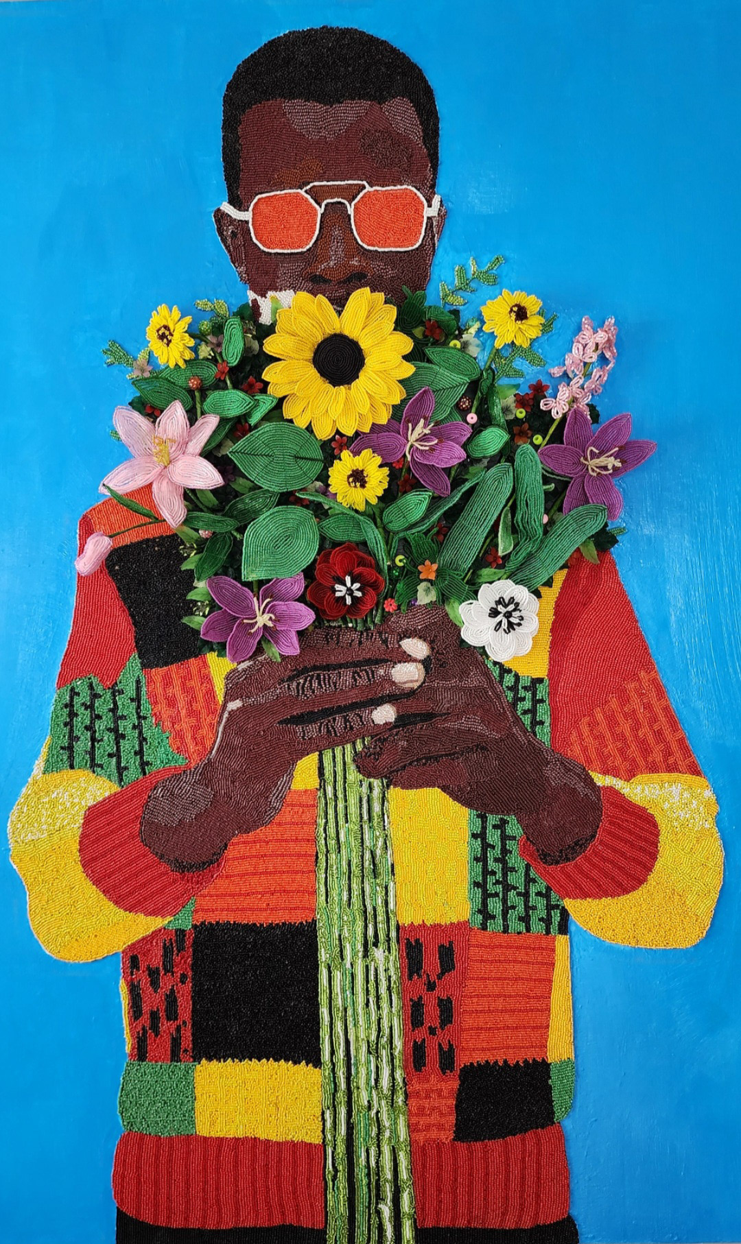 Floating 2024  DIMENSIONS: 48x36 (inches)  MEDIUM: 100% Beads/Acrylic on board 