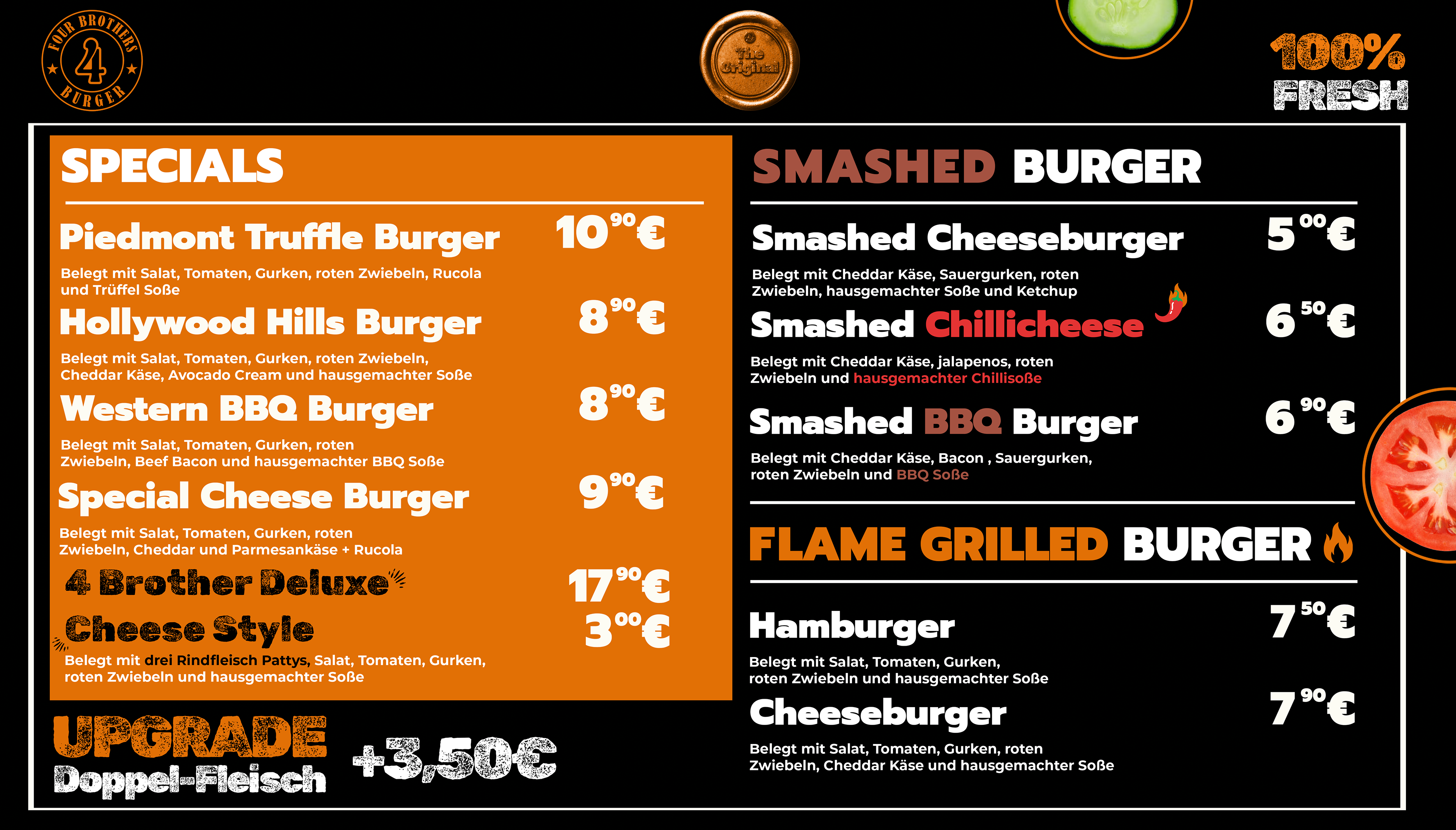 Digitale Menüansicht