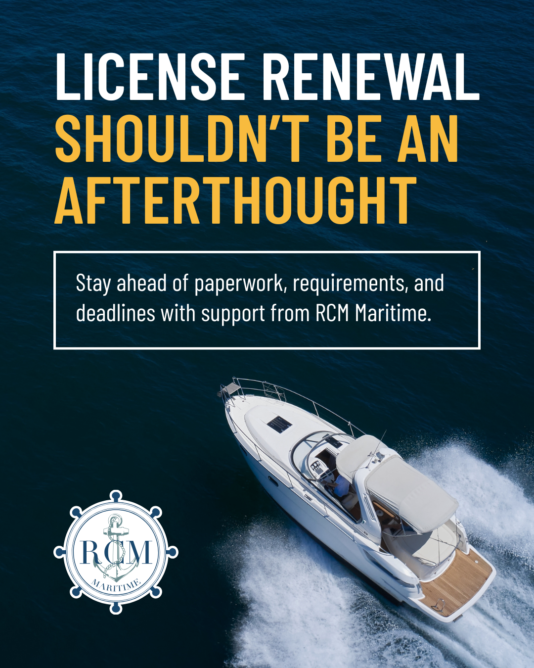 Work produced while interning at The Design Group - Client: RCM Maritime