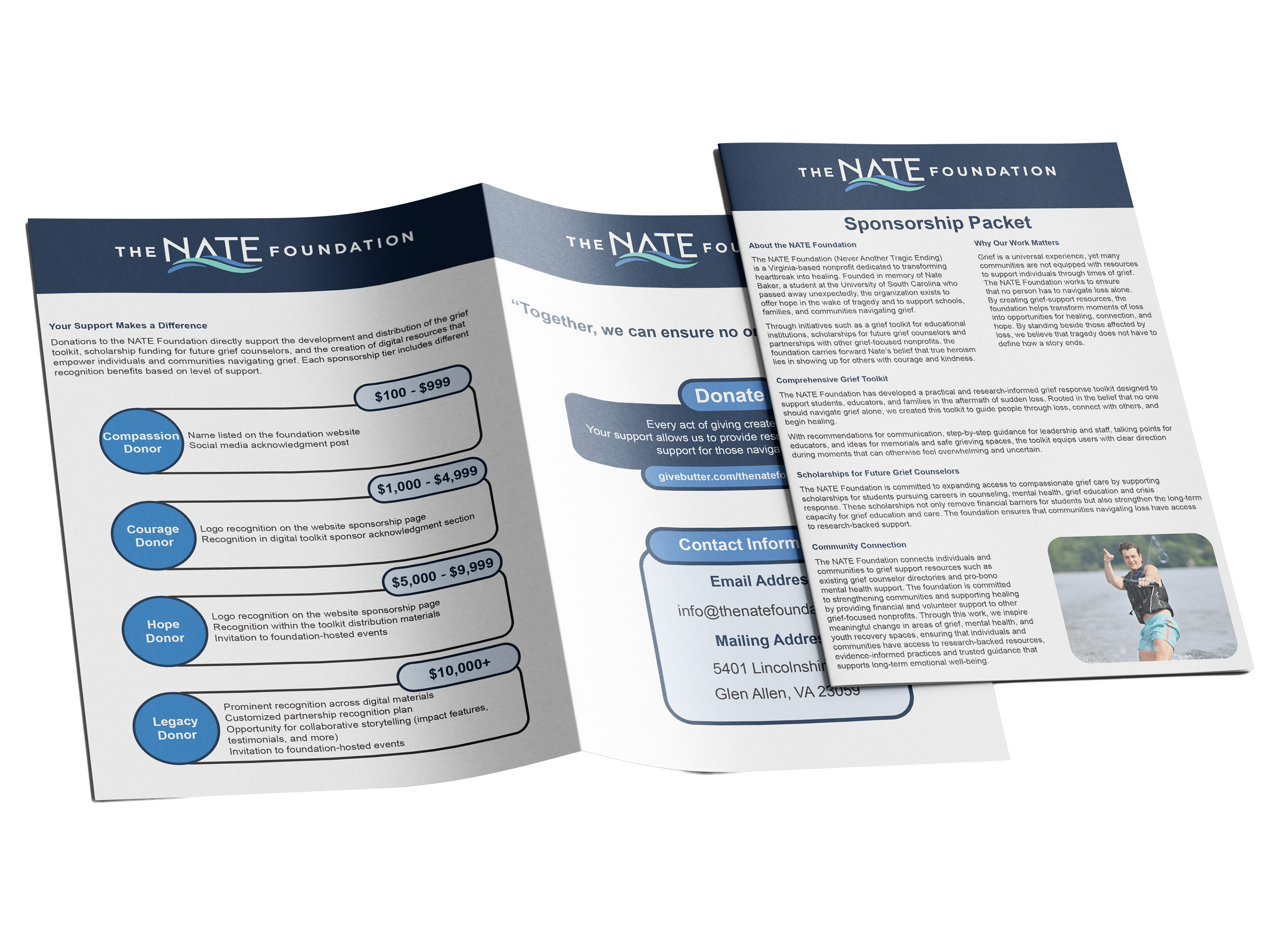 Sponsorship Packet created for The NATE Foundation