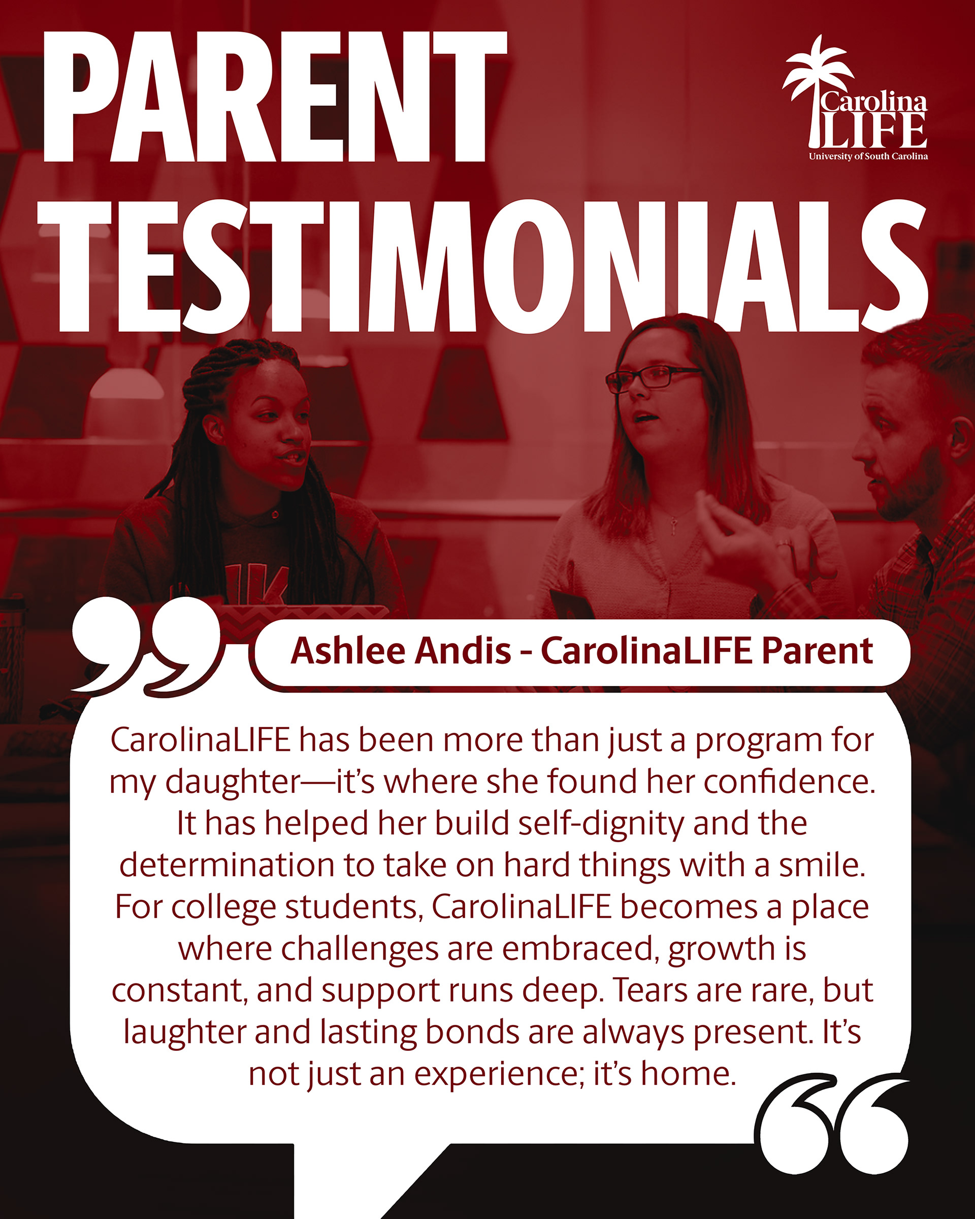 Parent TestimonialsGraphic for CarolinaLIFE Instagram
