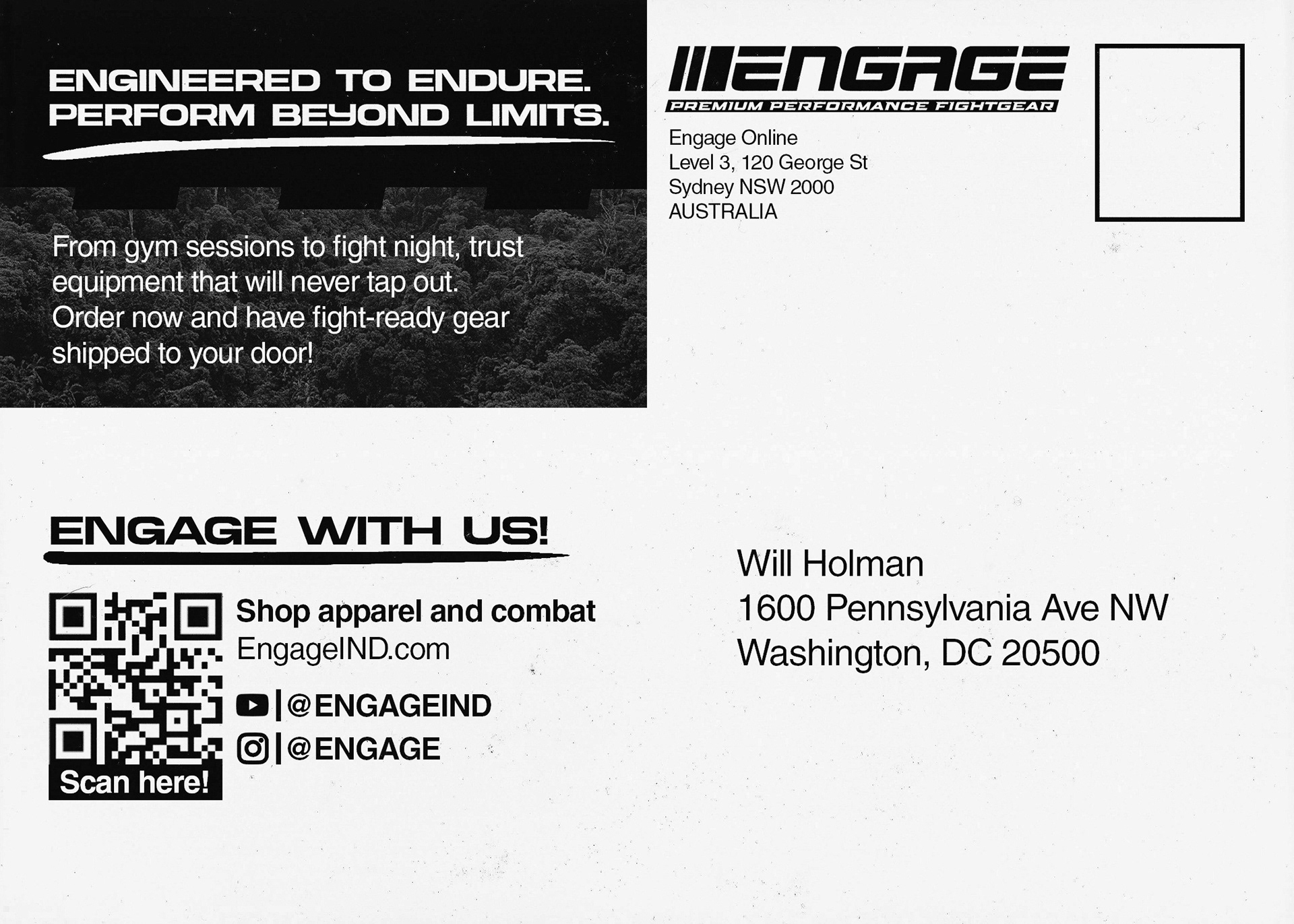 Concept Direct Mail Postcard for Engage