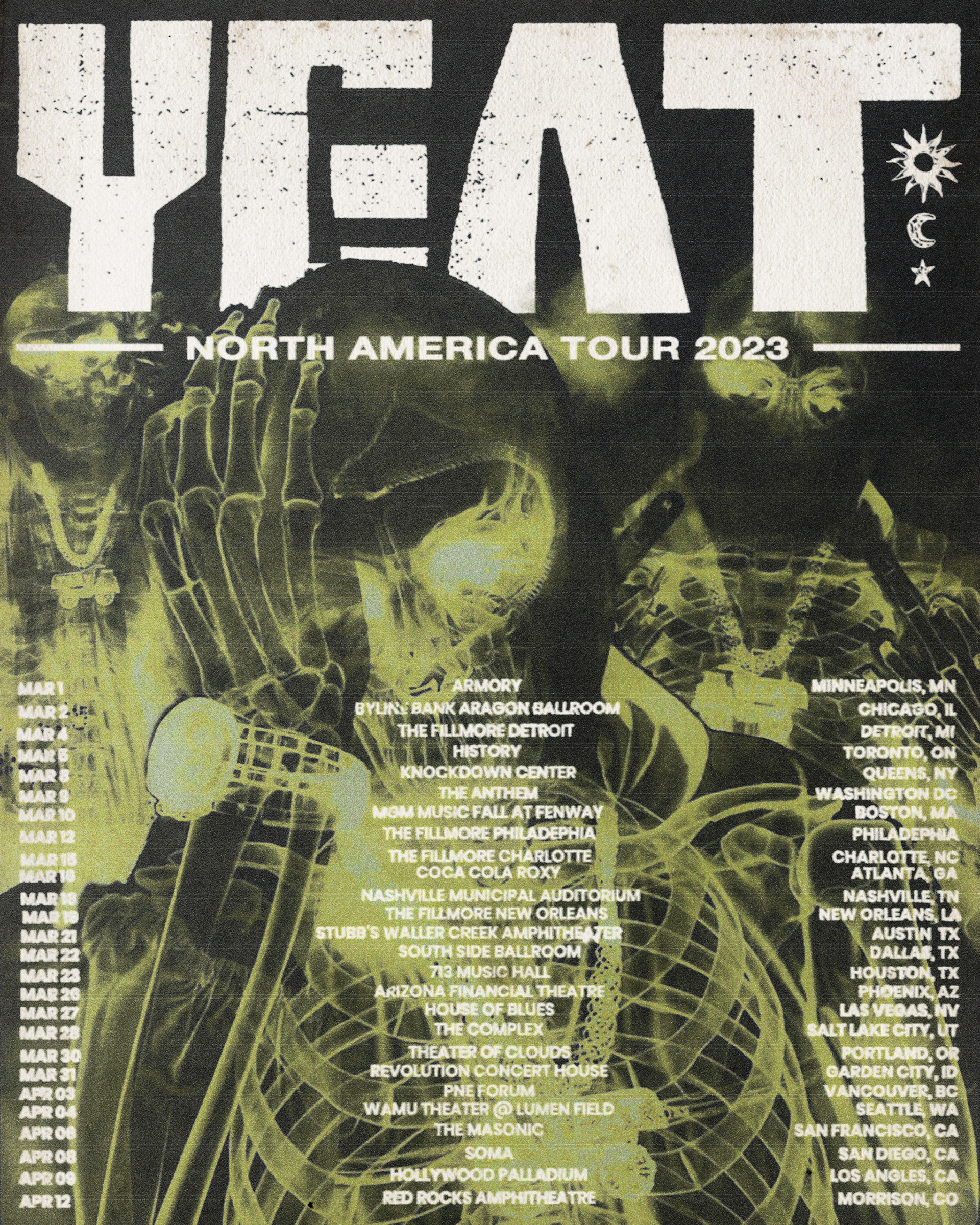 Concept tour poster for Yeat North American Tour