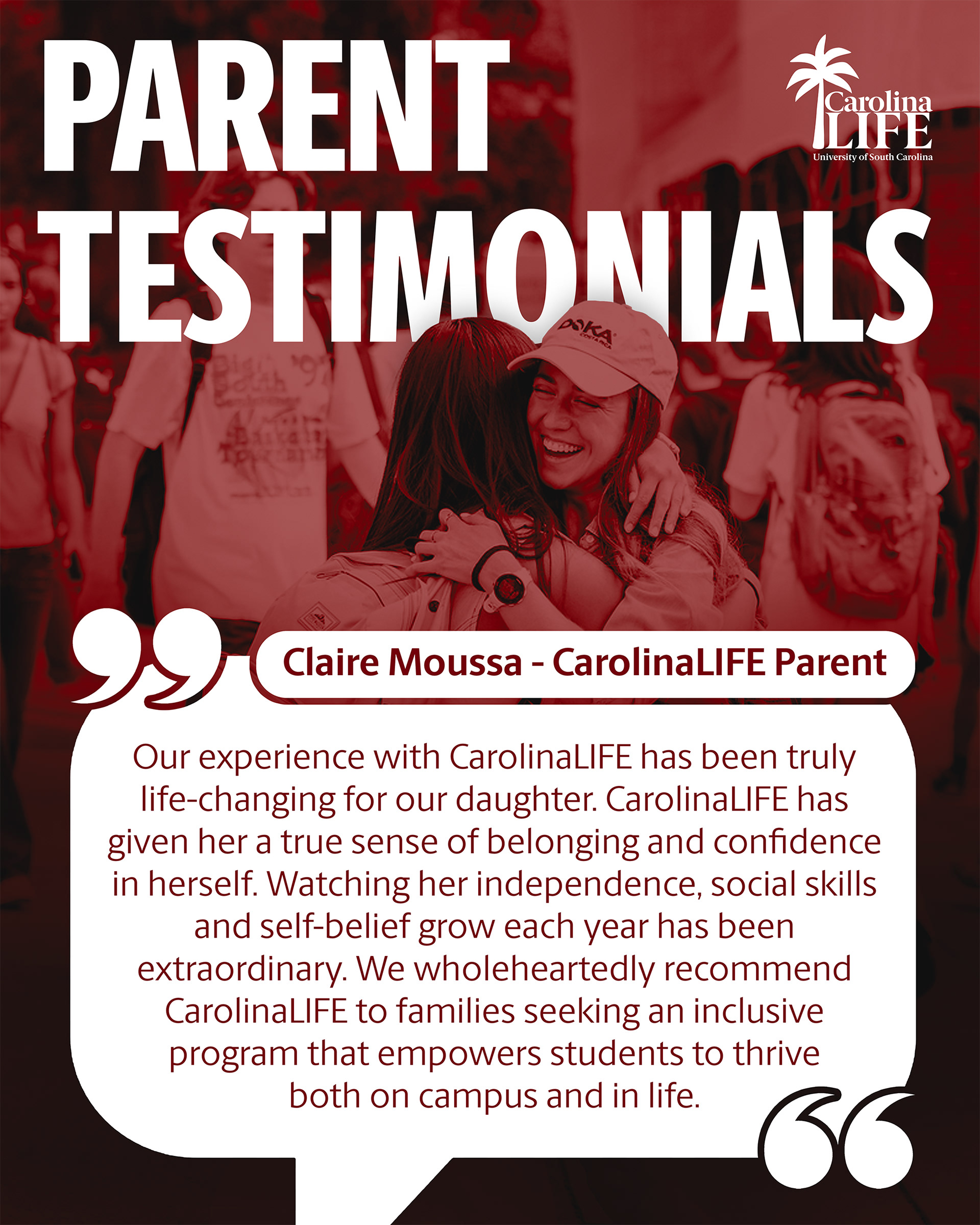 Parent TestimonialsGraphic for CarolinaLIFE Instagram