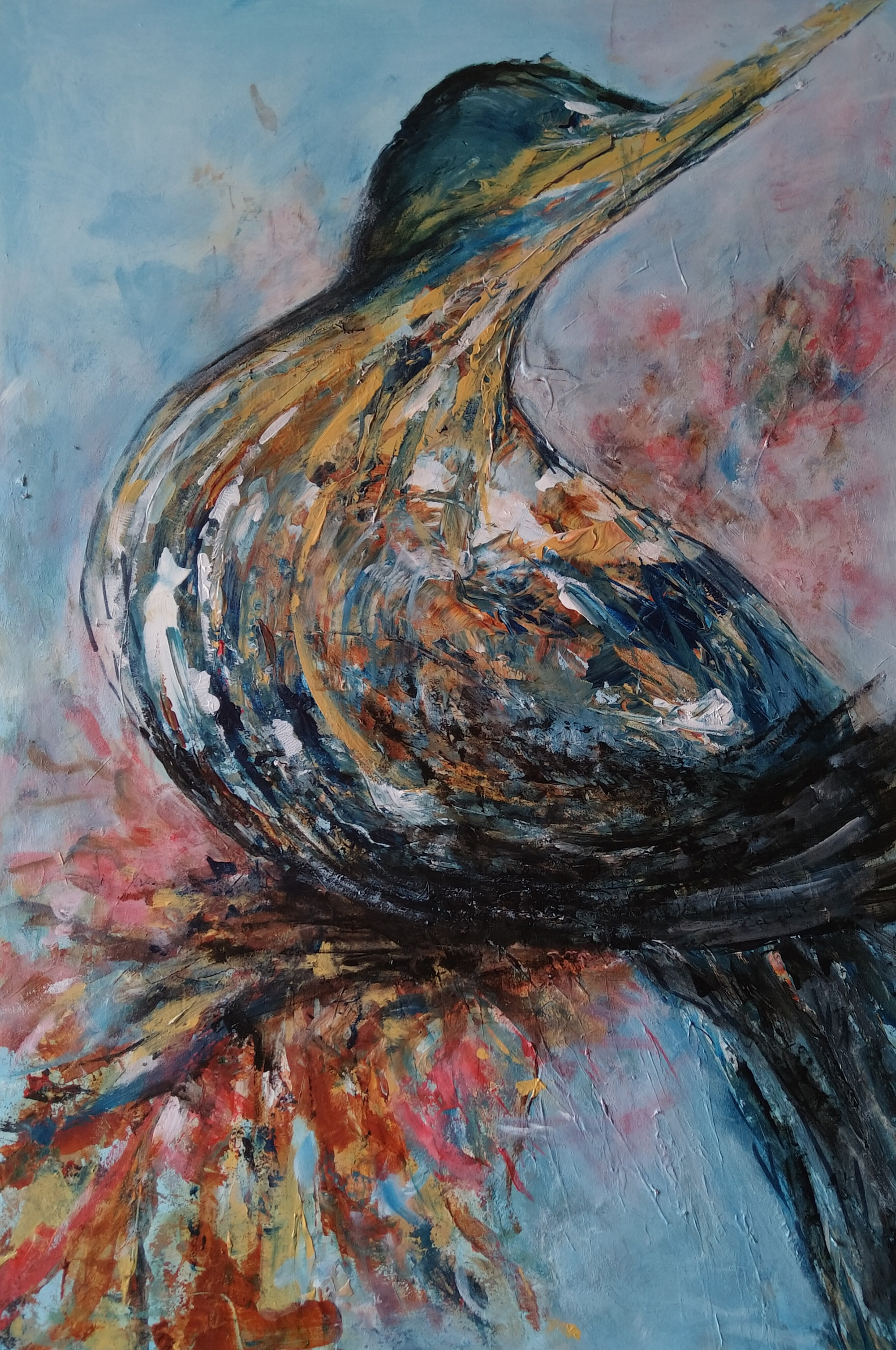 Vogel; acrylop mdf 40x60 cm