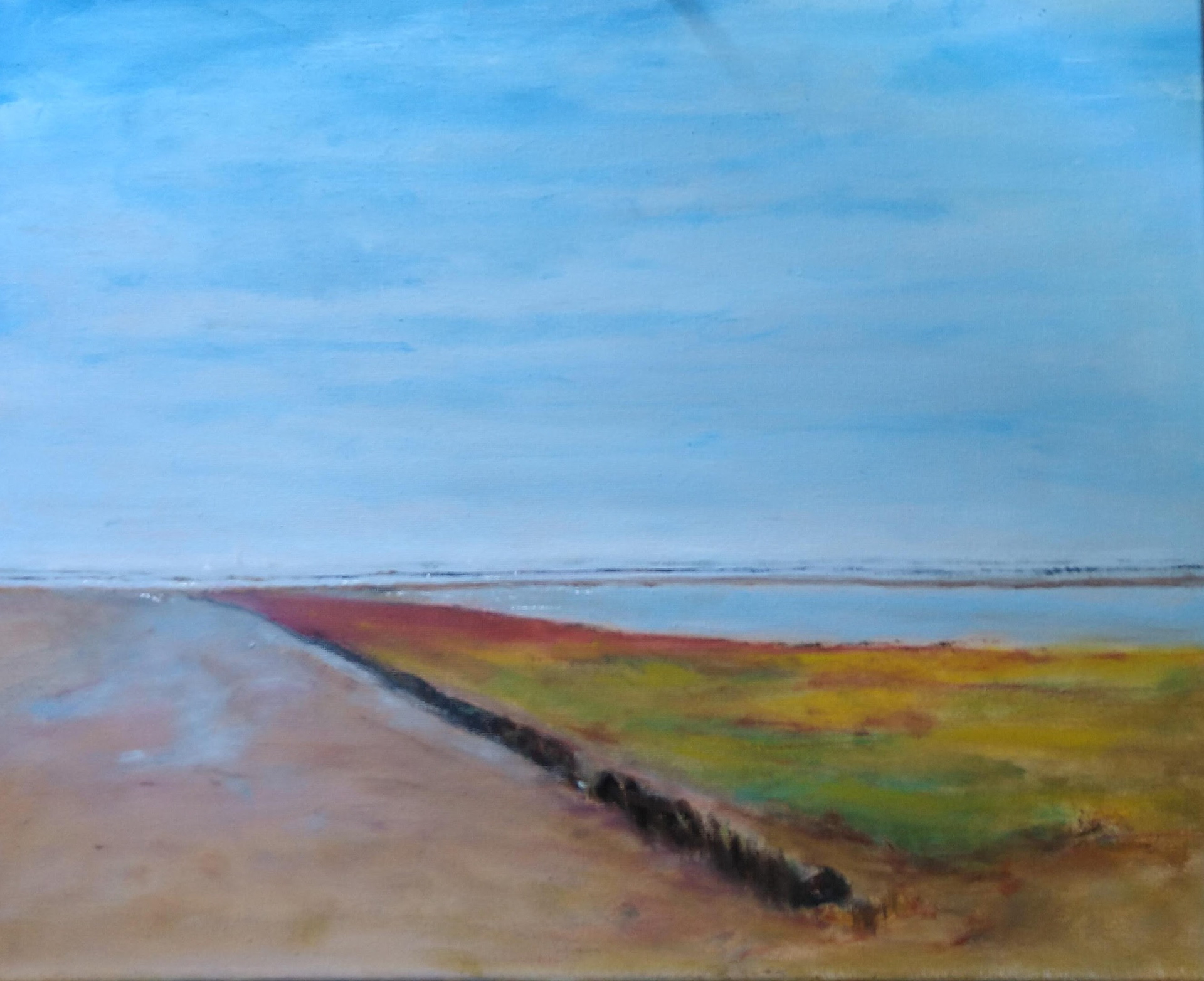 Het Wad 4 ; acryl op mdf