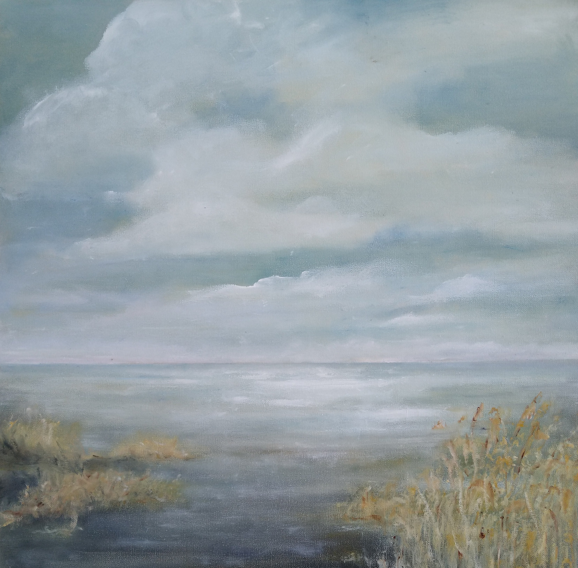 Het Wad 1 ; olieverf op canvas, 50x50cm. verkocht