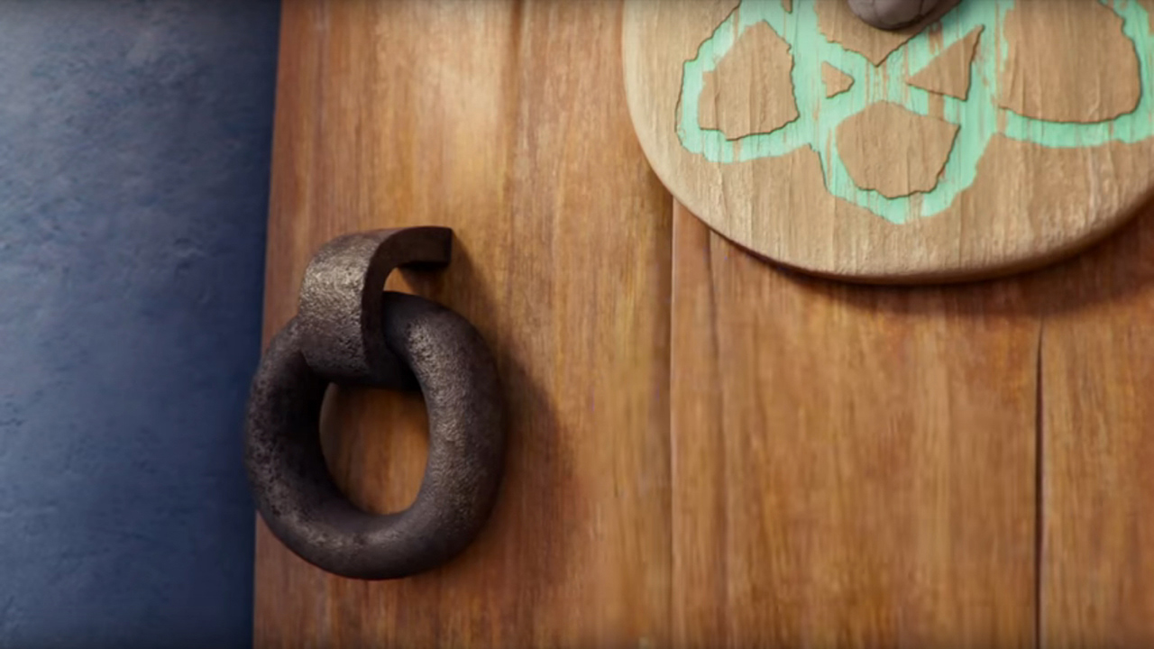 Ppaint: wood, knocker, and stucco