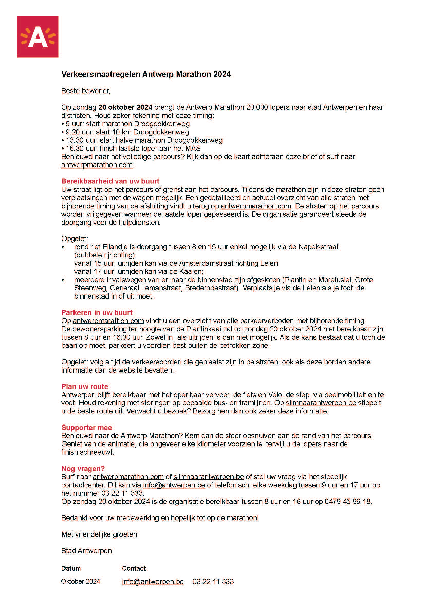 Verso bewonersbrief