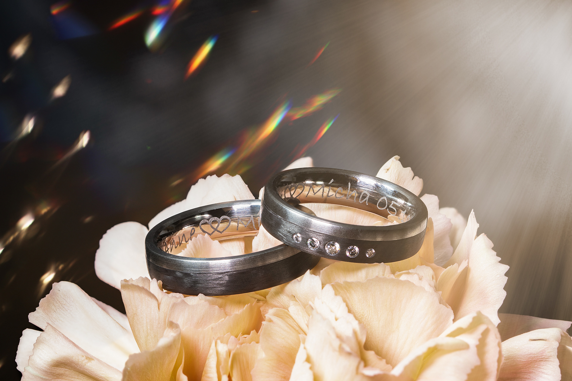 wedding rings Anne & Michael