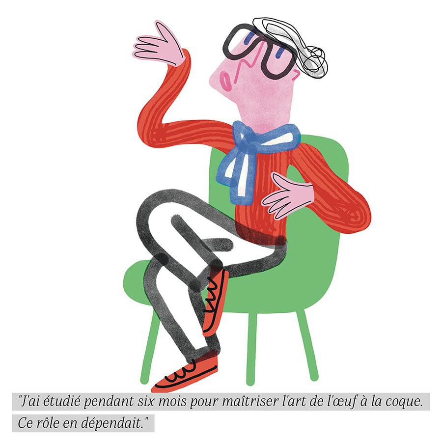 illustration de la citation d'un comédien sur son nouveau rôle