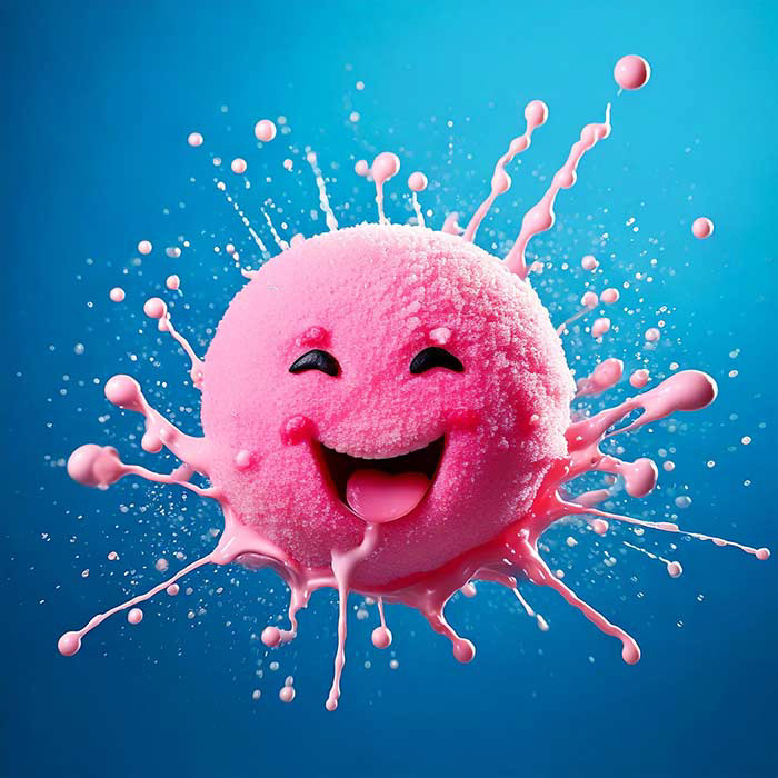 Emoji à la glace parfum fraise