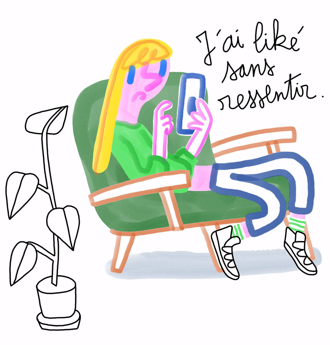 Dessin d'une jeune femme blonde