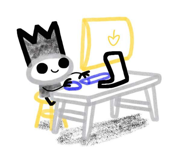 Graphic designer working on computer