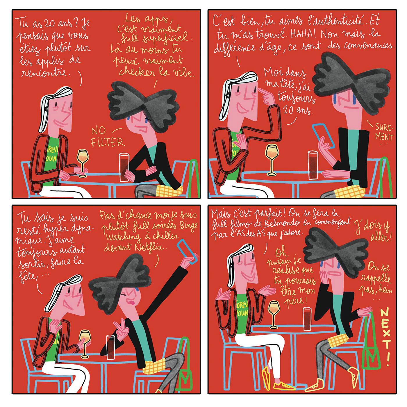 Strip BD d'un speed dating sur la différence d'âge