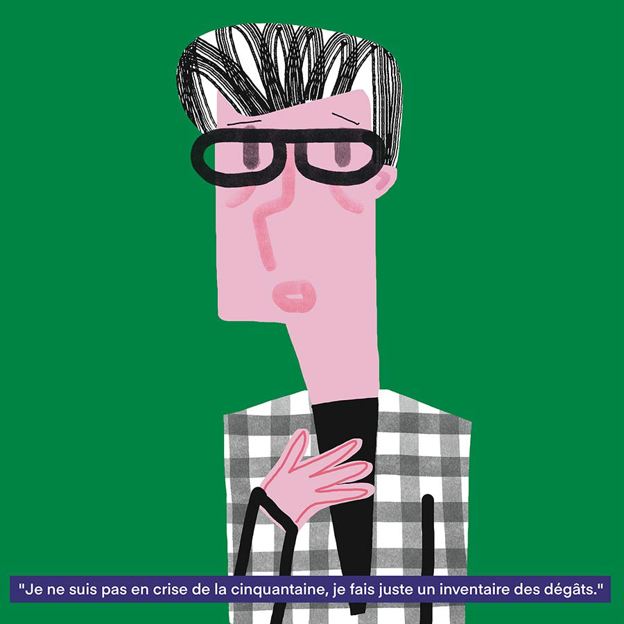 Illustration d'un homme de 50 ans qui fait un inventaire des dégâts.