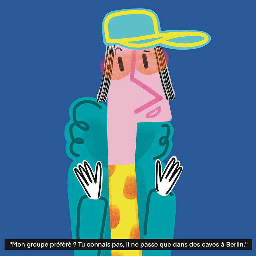 Illustration d'un homme branché qui évoque ses gouts musicaux