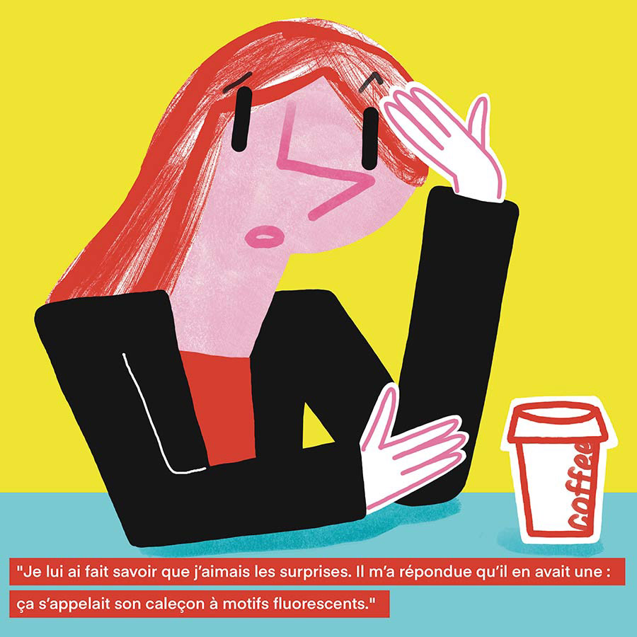 Illustration d'une femme qui dit aimer les surprises