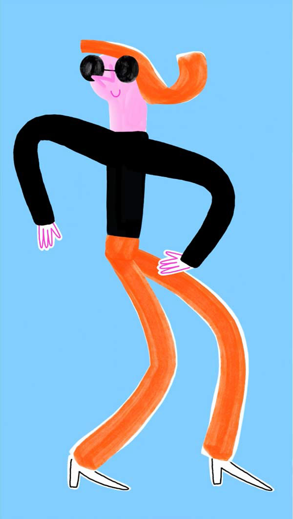 Dessin du clip avec personnage qui danse