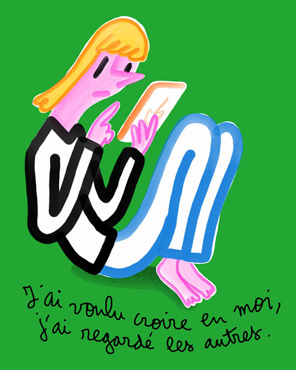 Jeune qui scrolle sont téléphone