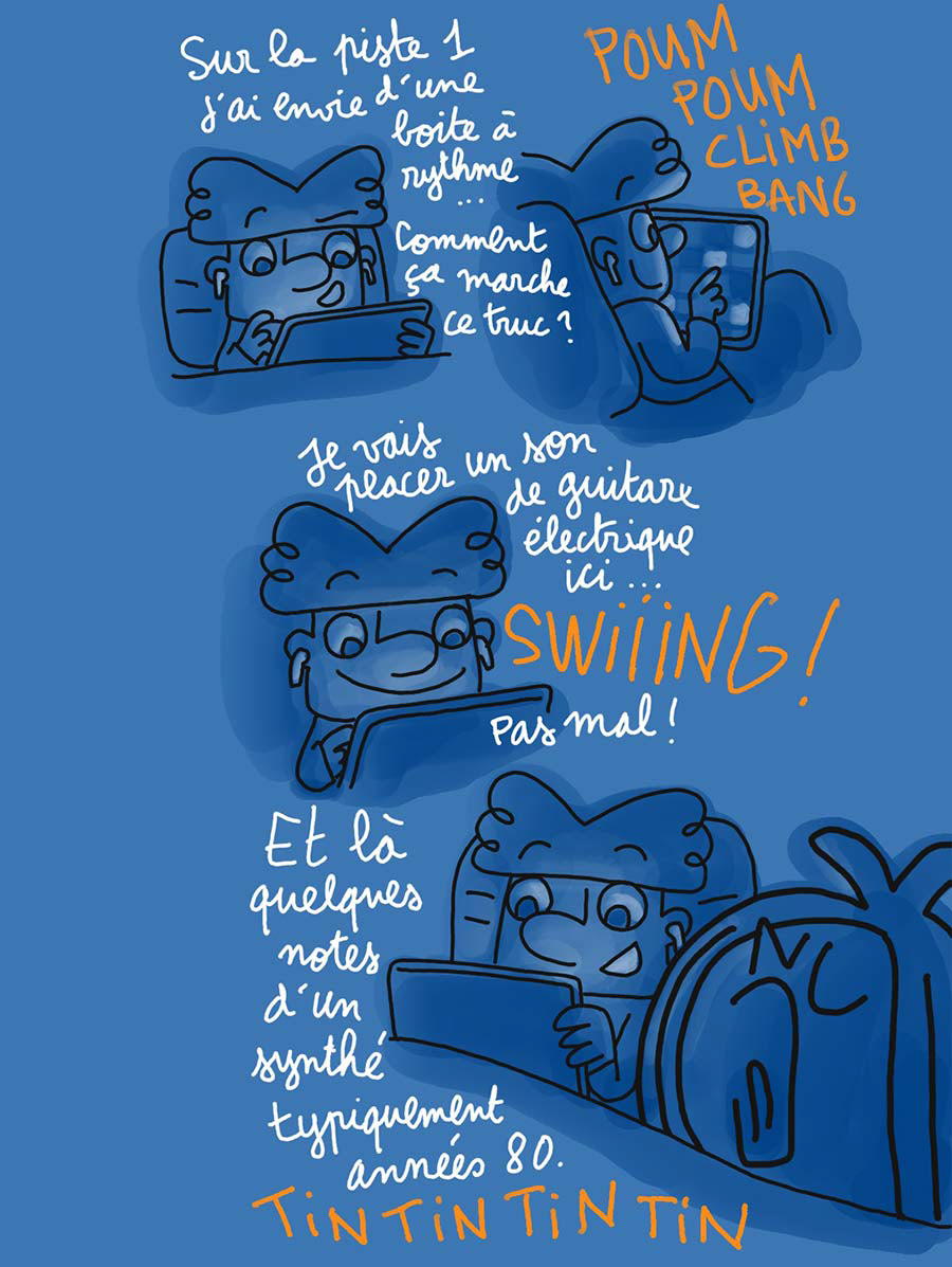 BD de composition musicale sur le logiciel GarageBand.