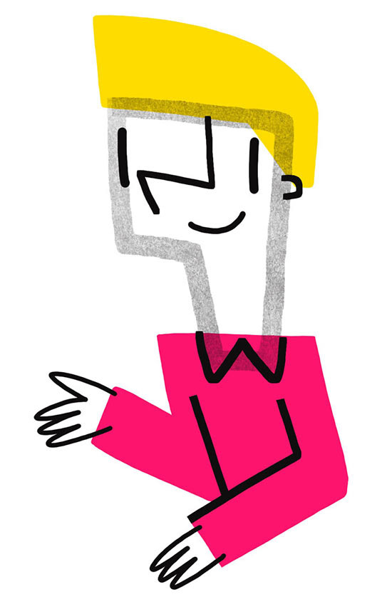 Dessin homme cheveux blond