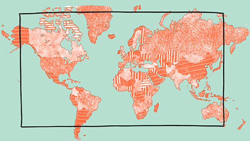Dessin d'une carte du monde