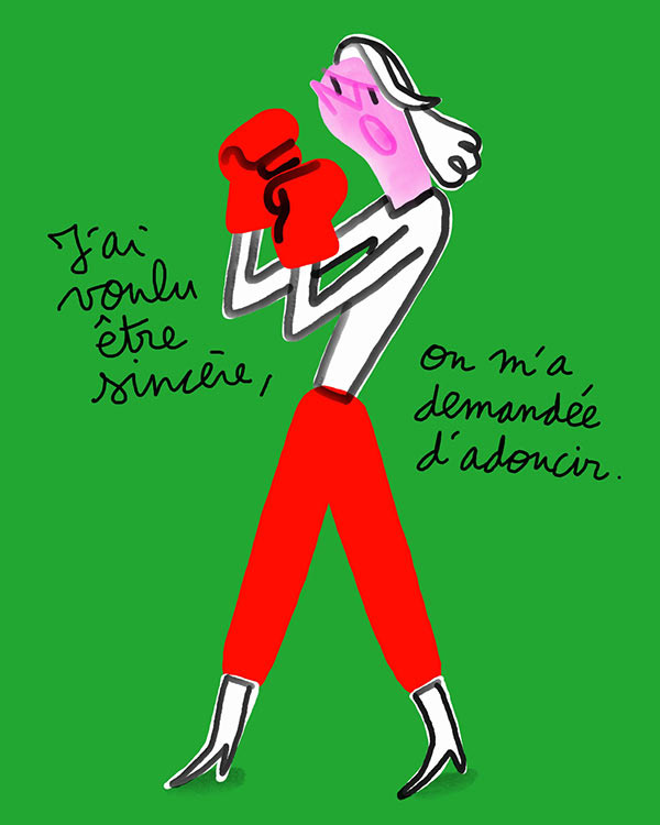 Dessin femme qui boxe