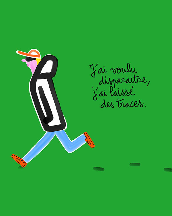 Dessin personnage qui se cache.