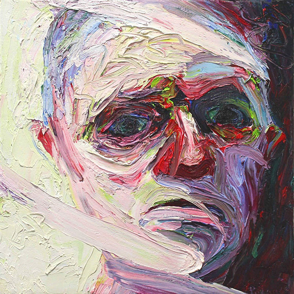 Blind, oil on canvas, 12 x 12"