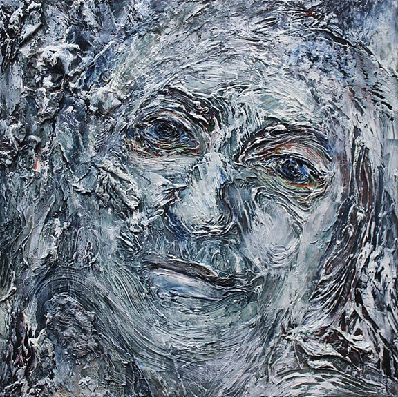 Snow, oil on canvas, 12 x 12"