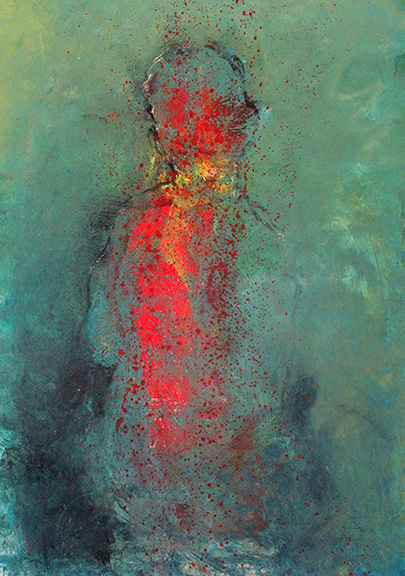 Searching in the Field of Light IV, mixed media, 50 x 36"