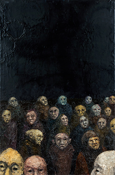 The Rigid Mob, oil on board, 24 x 18