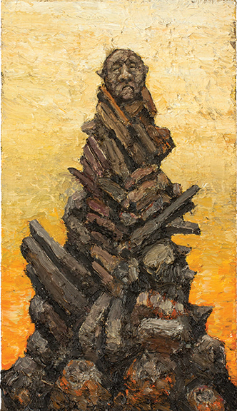 King of the Midden Heap, oil on board, 17 x 11