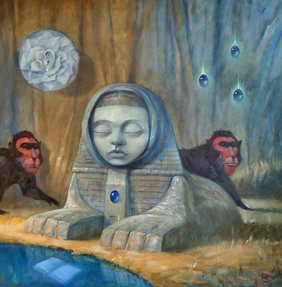 Riddle of the Sphinx , oil on canvas, 36" x 36"